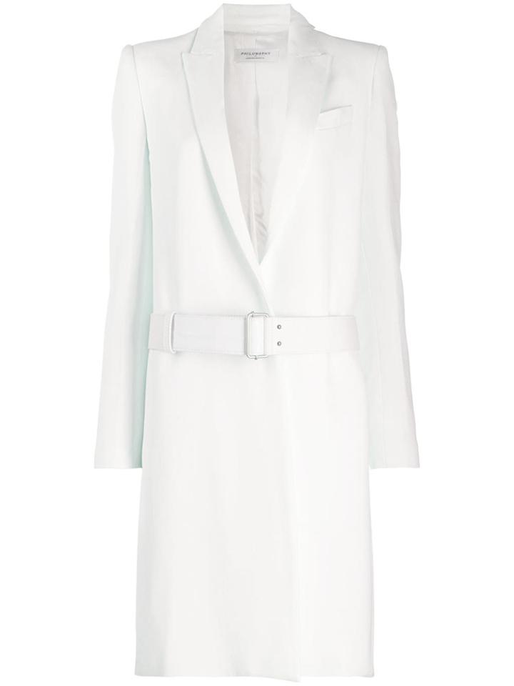 Philosophy Di Lorenzo Serafini Long Blazer Coat - White