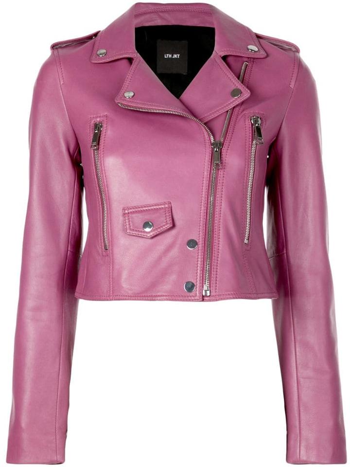 Lth Jkt Mai Cropped Jacket - Purple