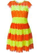 Moschino Striped Lace Dress, Women's, Size: 38, Yellow/orange, Polyester