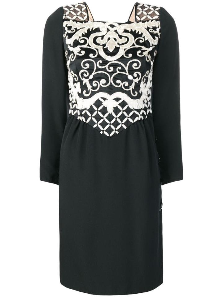 Valentino Pre-owned Embroidered Cocktail Dress - Black