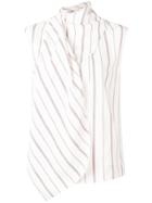 Joseph Wrap Style Striped Blouse - White