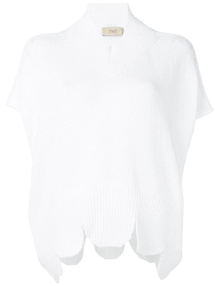 Maison Flaneur Ribbed Knit Top - White
