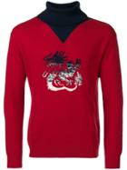 Kenzo Dragon Roll Neck Jumper - Red