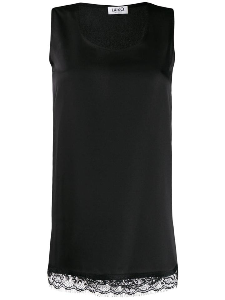 Liu Jo Lace Hem Top - Black