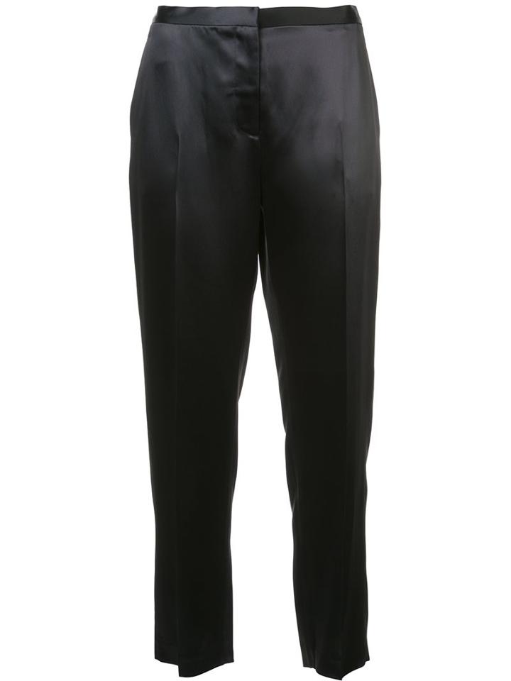 Rosetta Getty Tapered Cropped Trousers, Women's, Size: 4, Black, Acetate/viscose