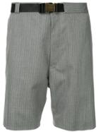 Facetasm Striped Buckled Shorts - Grey