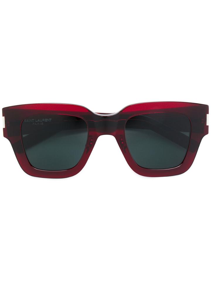 Saint Laurent Eyewear Square Frame Sunglasses - Red