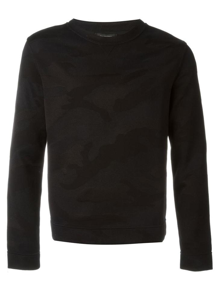 Valentino Camouflage Sweatshirt, Men's, Size: Medium, Black, Viscose/cotton/polyester