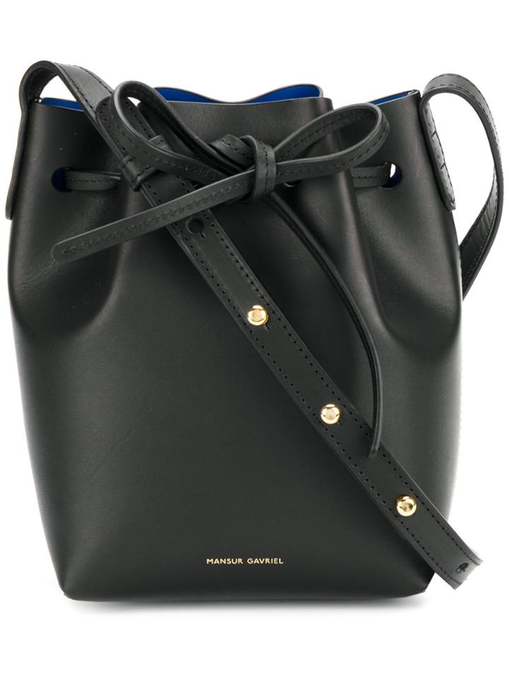 Mansur Gavriel Vegetable Tanned Mini Bucket Bag - Black