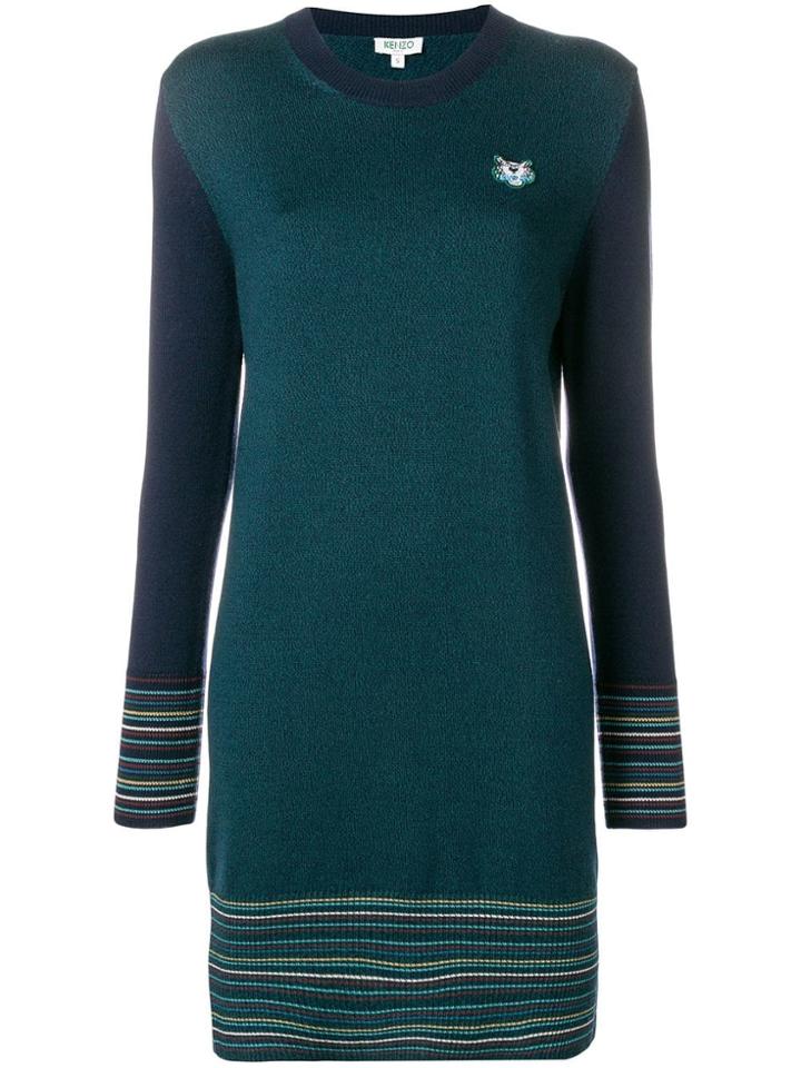 Kenzo Long-sleeve Fitted Dress - Blue