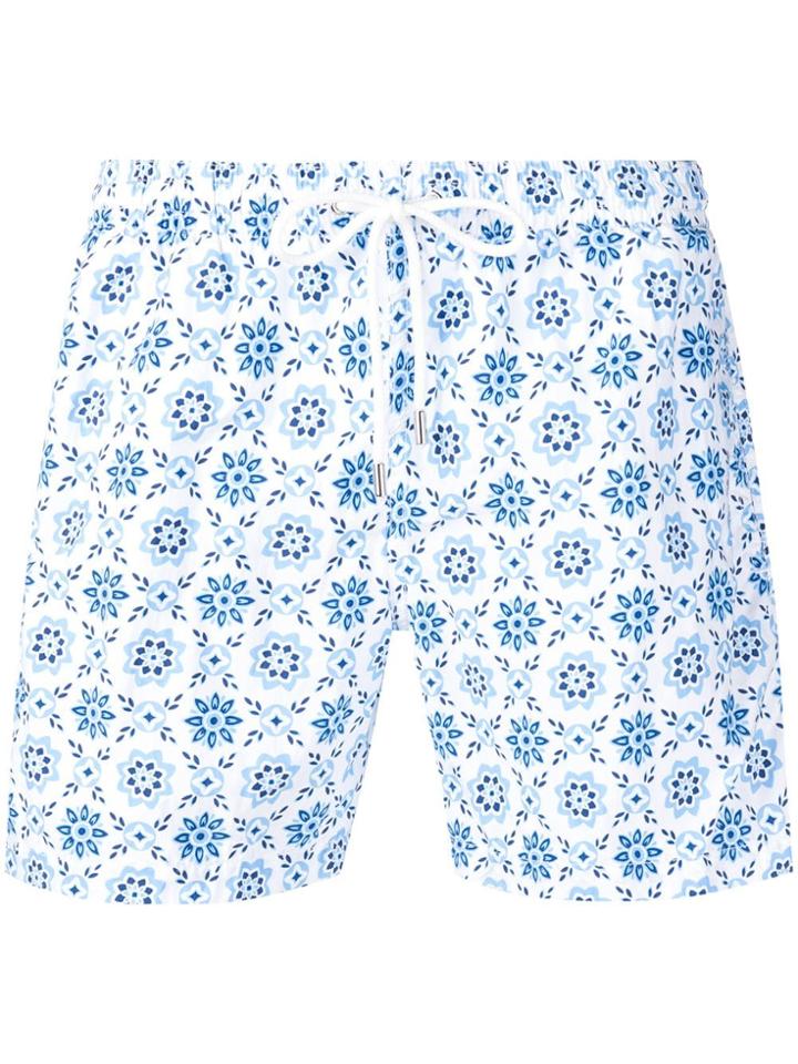 Eleventy Patterned Swim Shorts - White