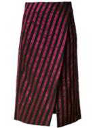 Gwen Salakaia Striped A-line Skirt, Women's, Size: 6, Red, Silk/acetate