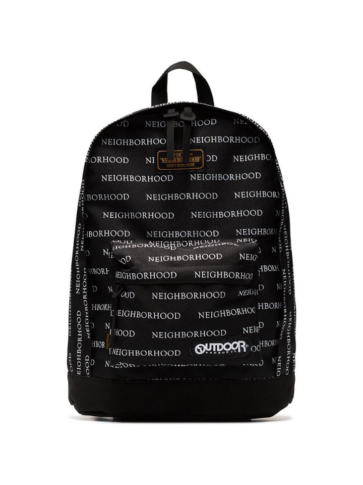 Neighborhood Black And White Logo Print Backpack