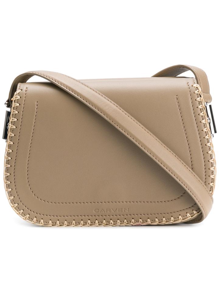 Carven Stitched Shoulder Bag - Brown
