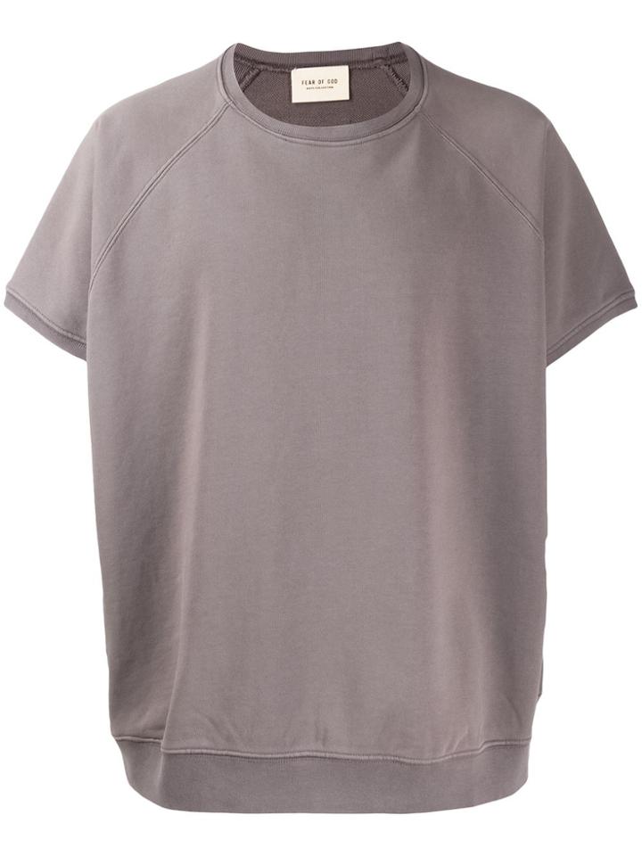 Fear Of God Logo Embroidered T-shirt - Grey