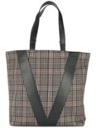 Ports V Plaid Shopper Tote - Brown