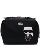 Karl Lagerfeld Logo Print Make-up Bag - Black