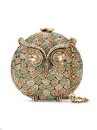 Isla Coruja Crystal Embellished Clutch Bag - Green