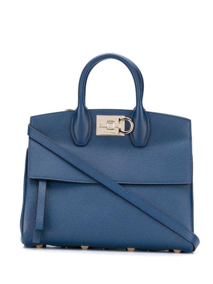 Salvatore Ferragamo Gancini Flip-lock Tote Bag - Blue