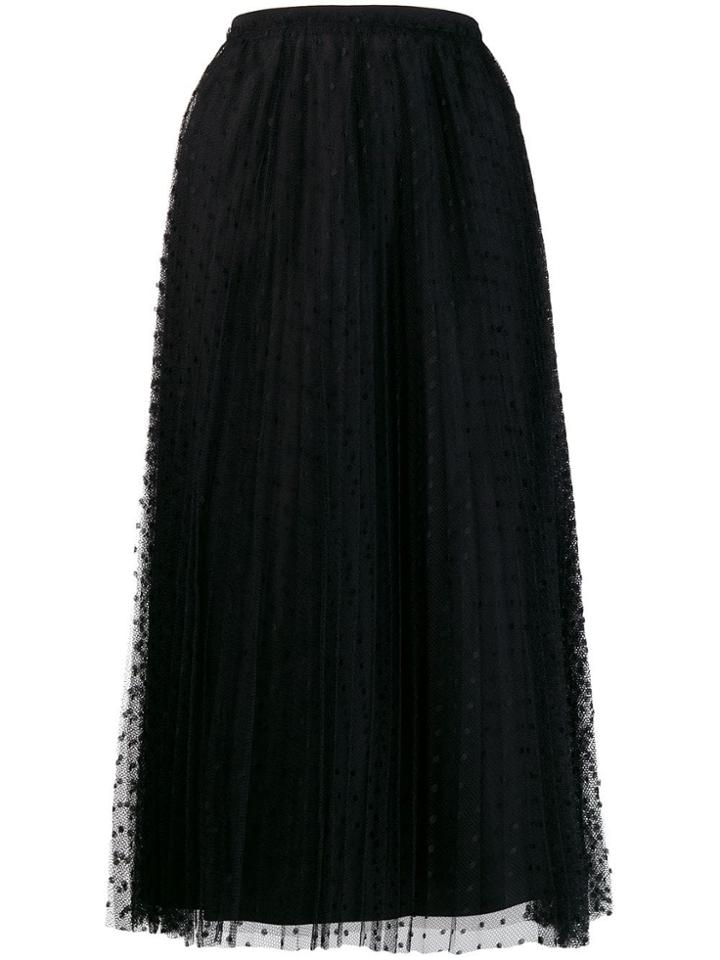 Red Valentino Red(v) Polka-dot Midi Skirt - Black