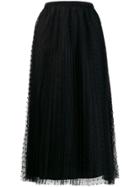 Red Valentino Red(v) Polka-dot Midi Skirt - Black