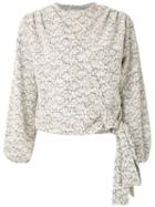 Framed Cashquere Tweed Blouse - White