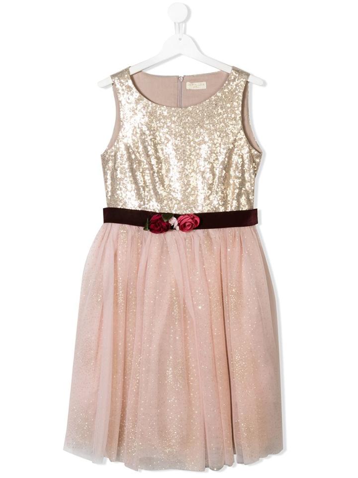 Monnalisa Sequin And Tulle Party Dress - Pink