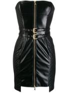 Just Cavalli Quilted Panel Tube Dress - Black