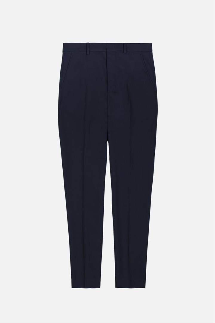 Ami Alexandre Mattiussi Carrot Fit Trousers, Men's, Size: 46, Blue, Wool
