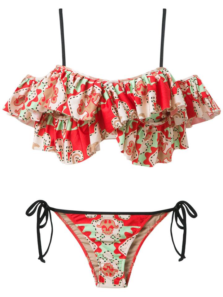 Adriana Degreas - Printed Bikini Set - Women - Polyamide/spandex/elastane - M, Orange, Polyamide/spandex/elastane