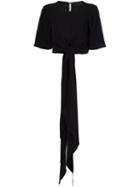 Ellery Front Tie Top, Women's, Size: 12, Black, Viscose