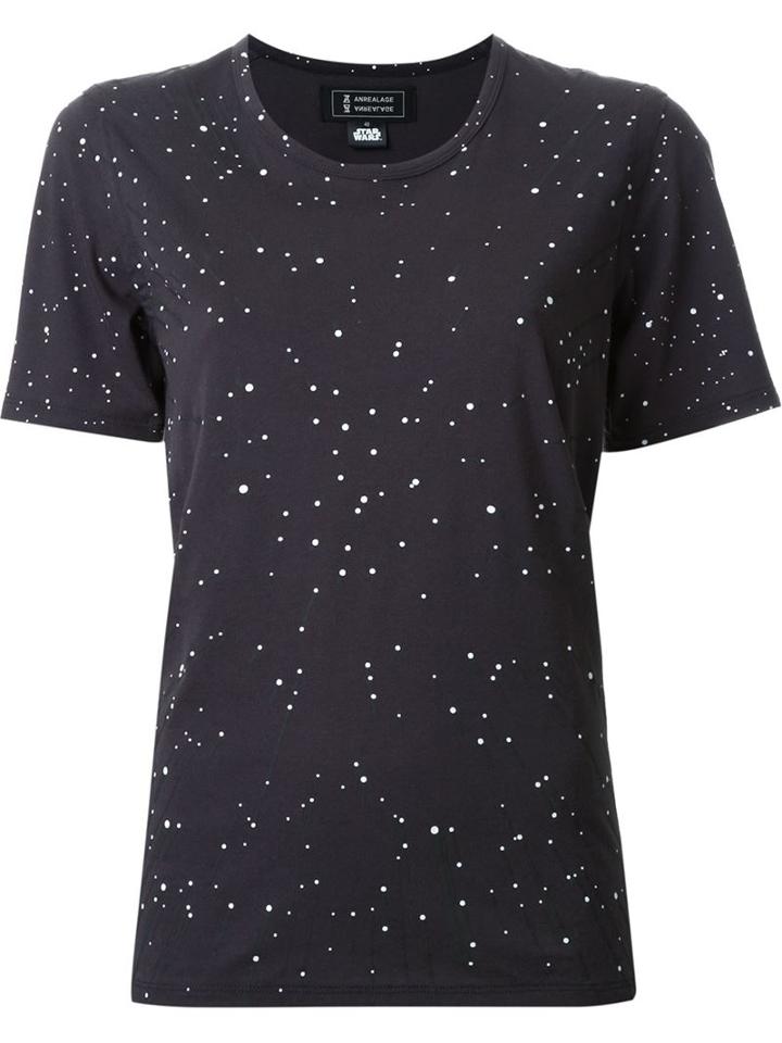 Anrealage Dot Print T-shirt, Women's, Size: 40, Black, Cotton