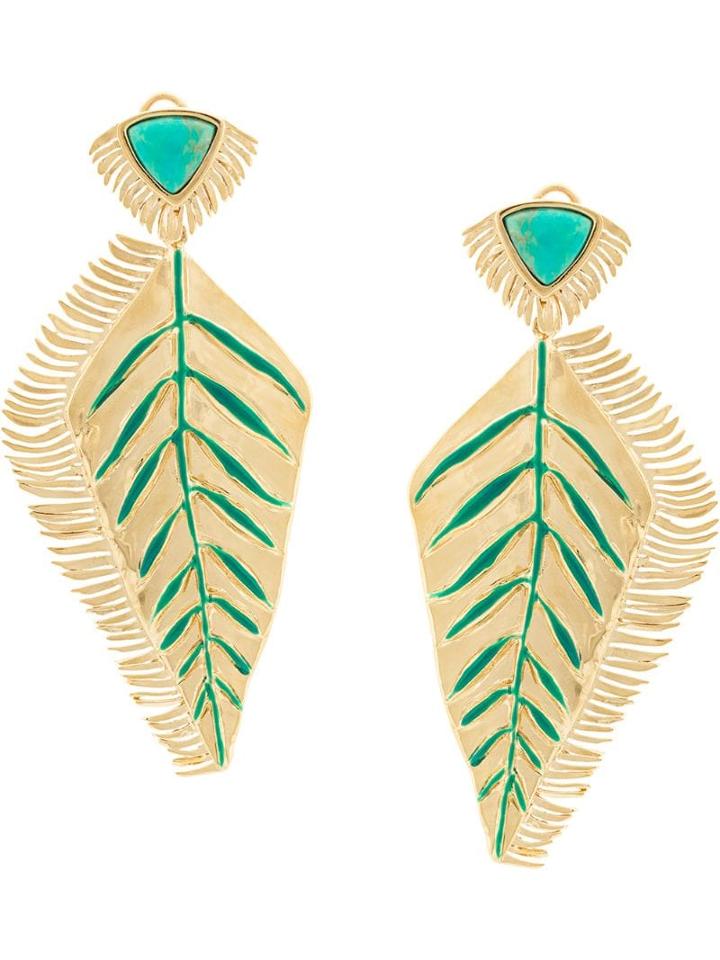 Aurelie Bidermann Feather Earrings - Yellow
