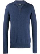 Hackett Front Zipped Jumper - Blue