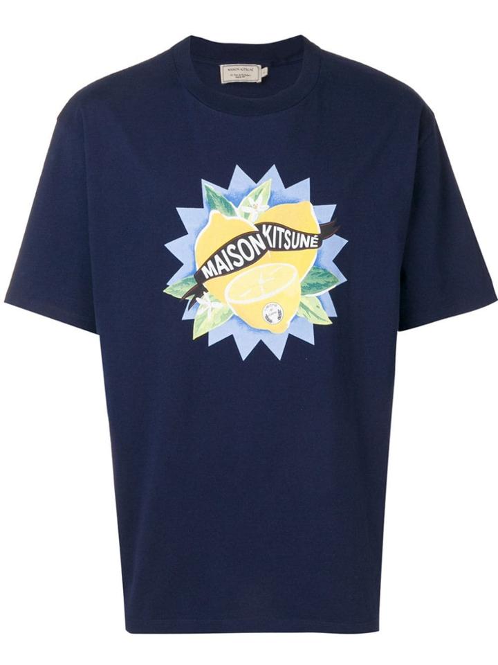 Maison Kitsuné Printed Logo T-shirt - Blue