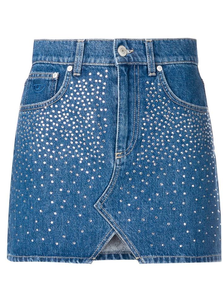Chiara Ferragni Embellished Mini Skirt - Blue