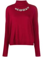 Liu Jo Contrast Embroidered Logo Jumper - Black