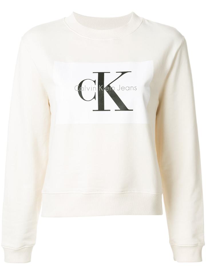 Calvin Klein Jeans Logo Sweatshirt - Nude & Neutrals