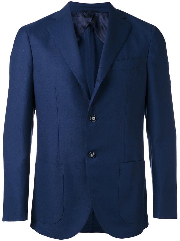 Barba Patch Pockets Blazer - Blue