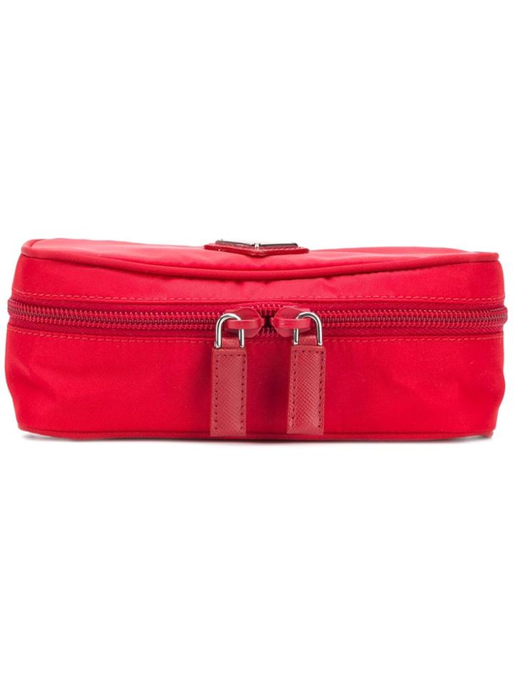 Prada Long Nylon Purse - Red