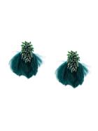 Mignonne Gavigan Embellished Feather Earrings - Green