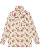 Gucci Rose Print Silk Shirt - Neutrals