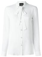 Boutique Moschino Tied Neckline Blouse, Women's, Size: 40, White, Rayon/silk