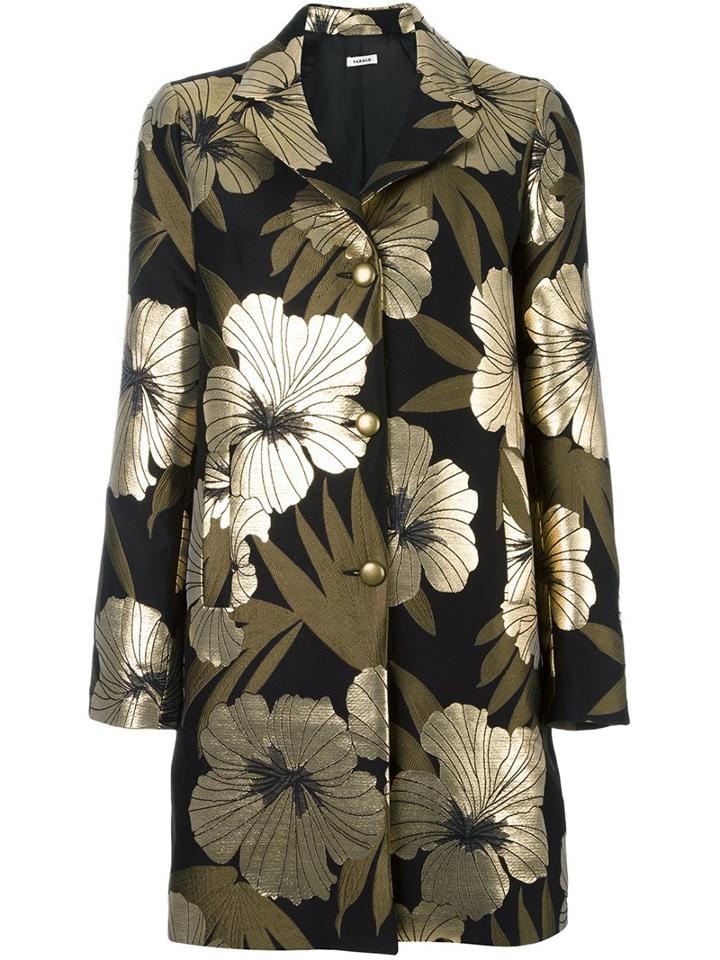 P.a.r.o.s.h. 'corius' Coat, Women's, Size: Medium, Black, Cotton/acrylic/polyamide/viscose