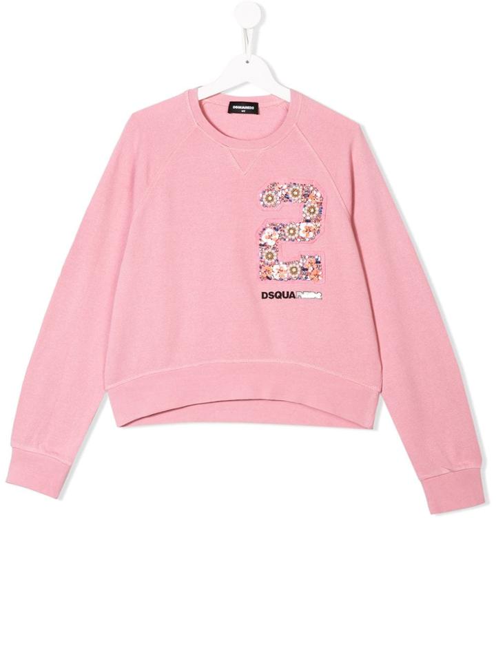 Dsquared2 Kids Teen Embellished Sweatshirt - Pink