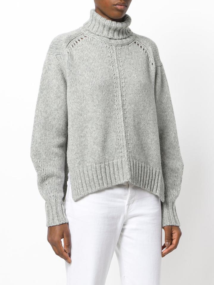 Isabel Marant - Turtleneck Jumper - Women - Polyamide/camel Hair/wool - 40, Grey, Polyamide/camel Hair/wool