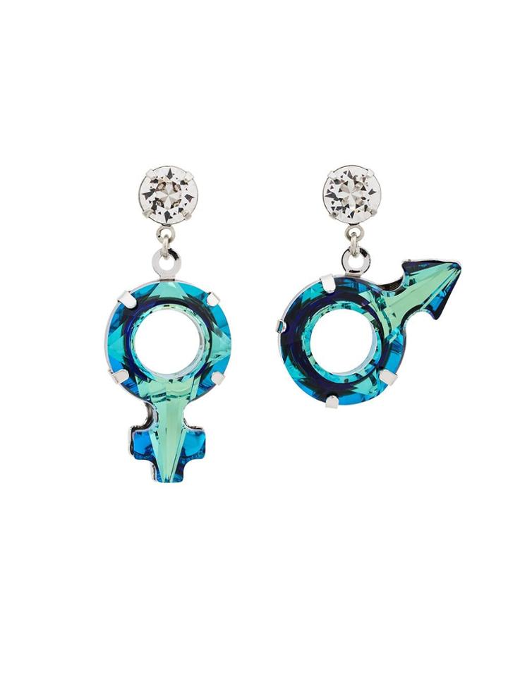 Venessa Arizaga Blue Venus And Mars Swarovski Crystal Earrings