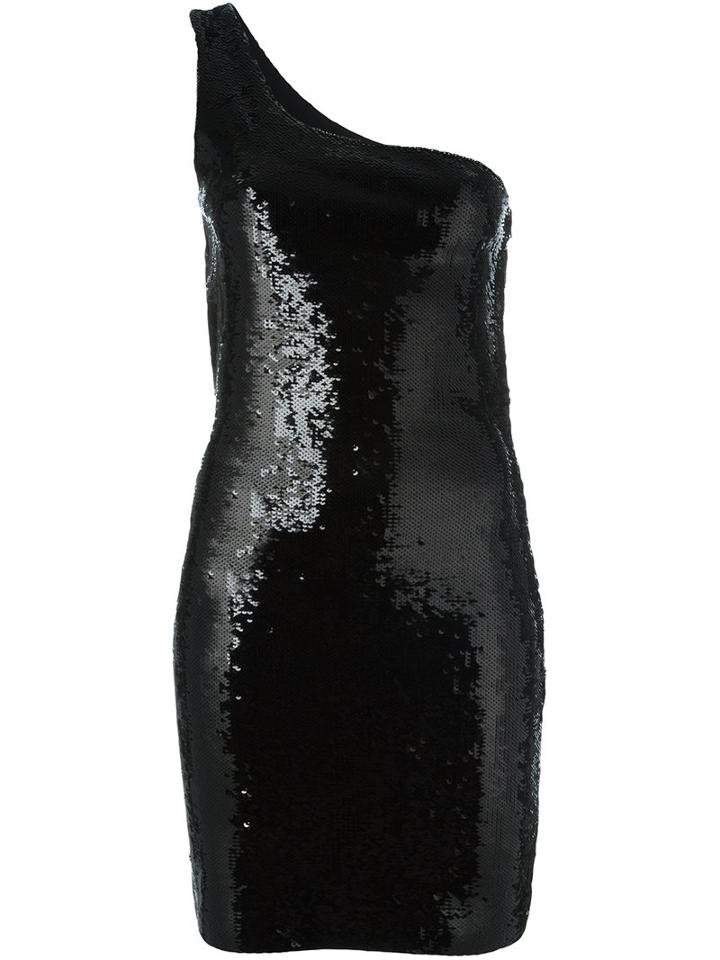 Saint Laurent Sequin Embellished Mini Dress, Women's, Size: Small, Black, Polyamide/spandex/elastane/viscose/polyester
