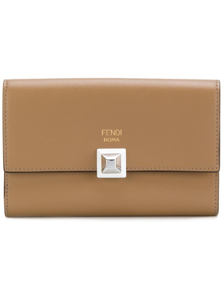 Fendi Slim Continental Wallet - Nude & Neutrals