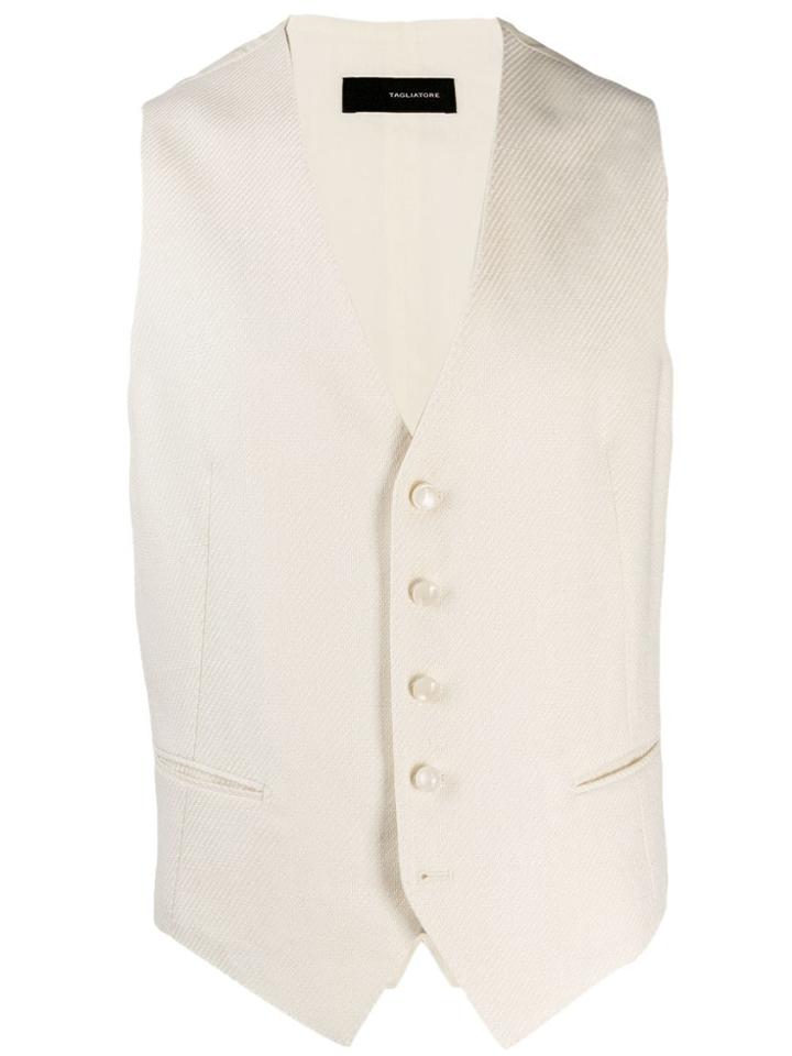 Tagliatore Brian Single-breasted Waistcoat - White